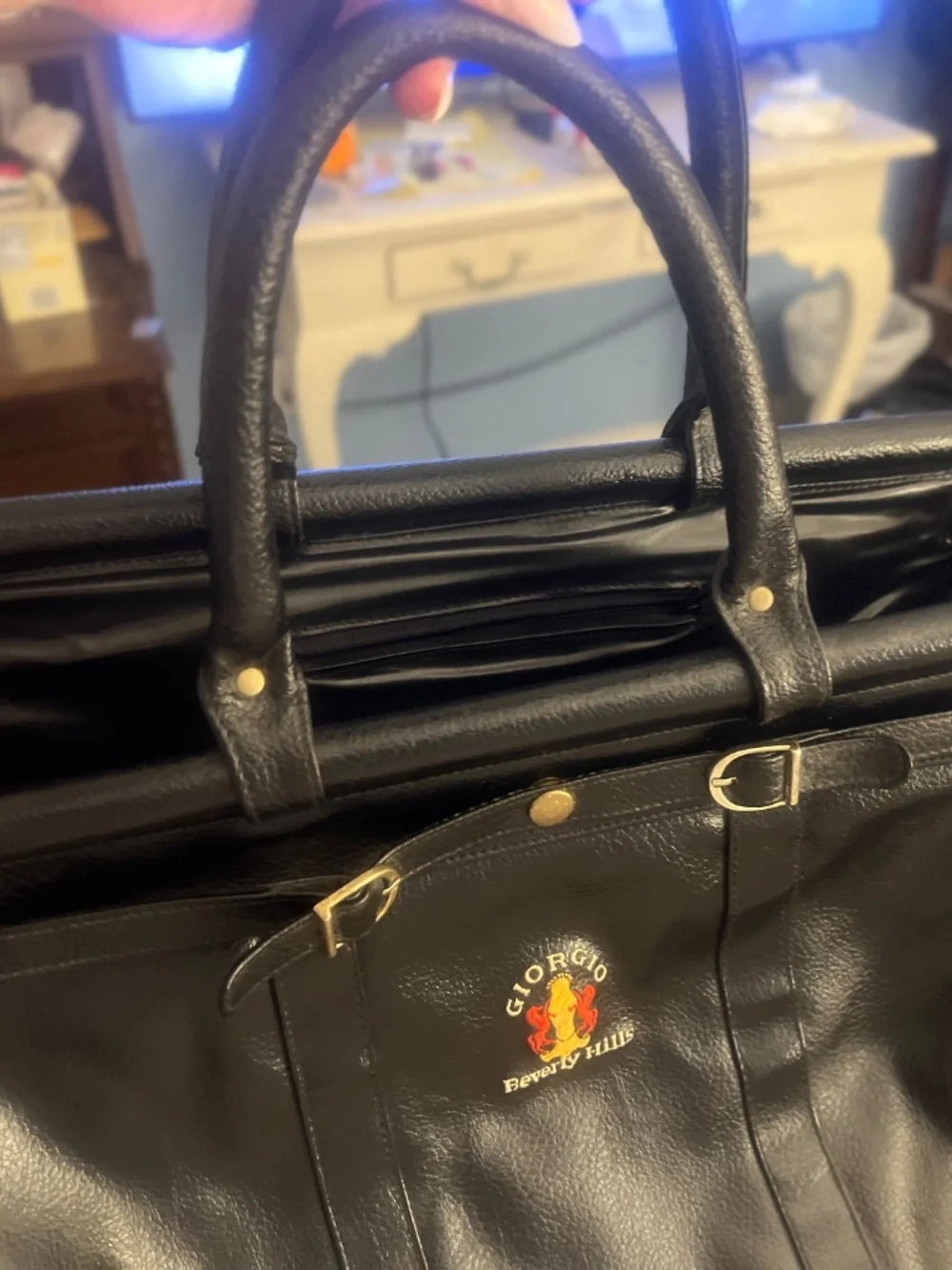 BEAUTIFUL LARGE GIORGIO/FRED HEYMAN DUFFEL BAG- Vintage bag W/Embroidered Logo